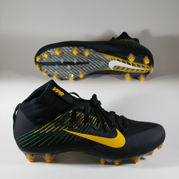 green and gold nike football cleats